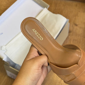 Tamanco Arezzo Couro Salto Bloco Tira Vazada A031990246