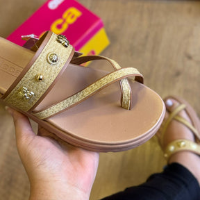 Sandália Moleca Detalhes em Prata 5490.125