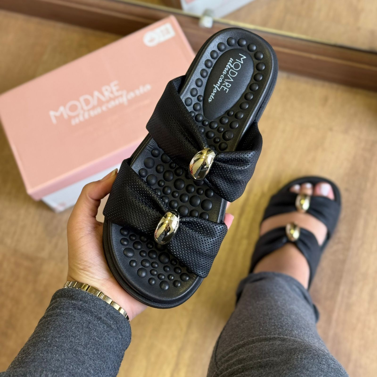 Sandália Modare Espelho Dourado 7178.122