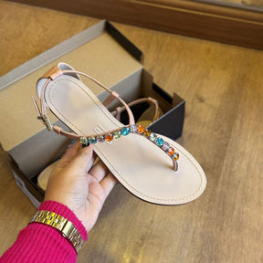 Rasteira Santa Lolla Napa Santorine Tiras Pedrarias 0550.345C.018A