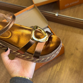 Sandália Papete Beira Rio Circulo Dourado 8546.207