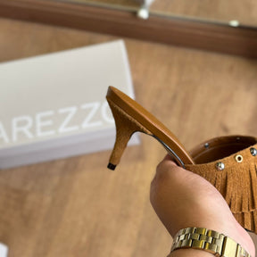Sandália Arezzo Salto Fino Franjas A137870003