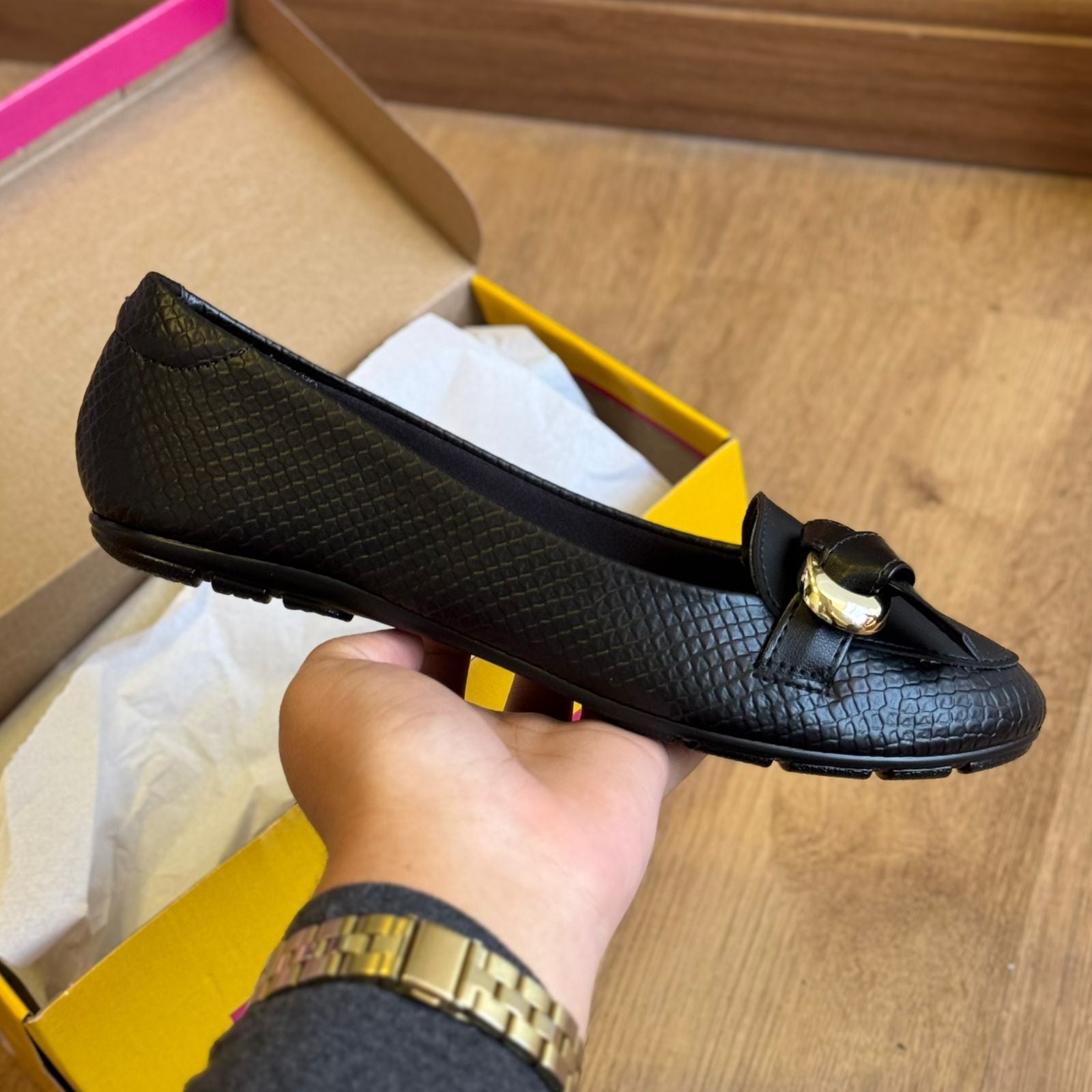 Sapatilha Moleca Detalhe Simples Dourado 5800.115