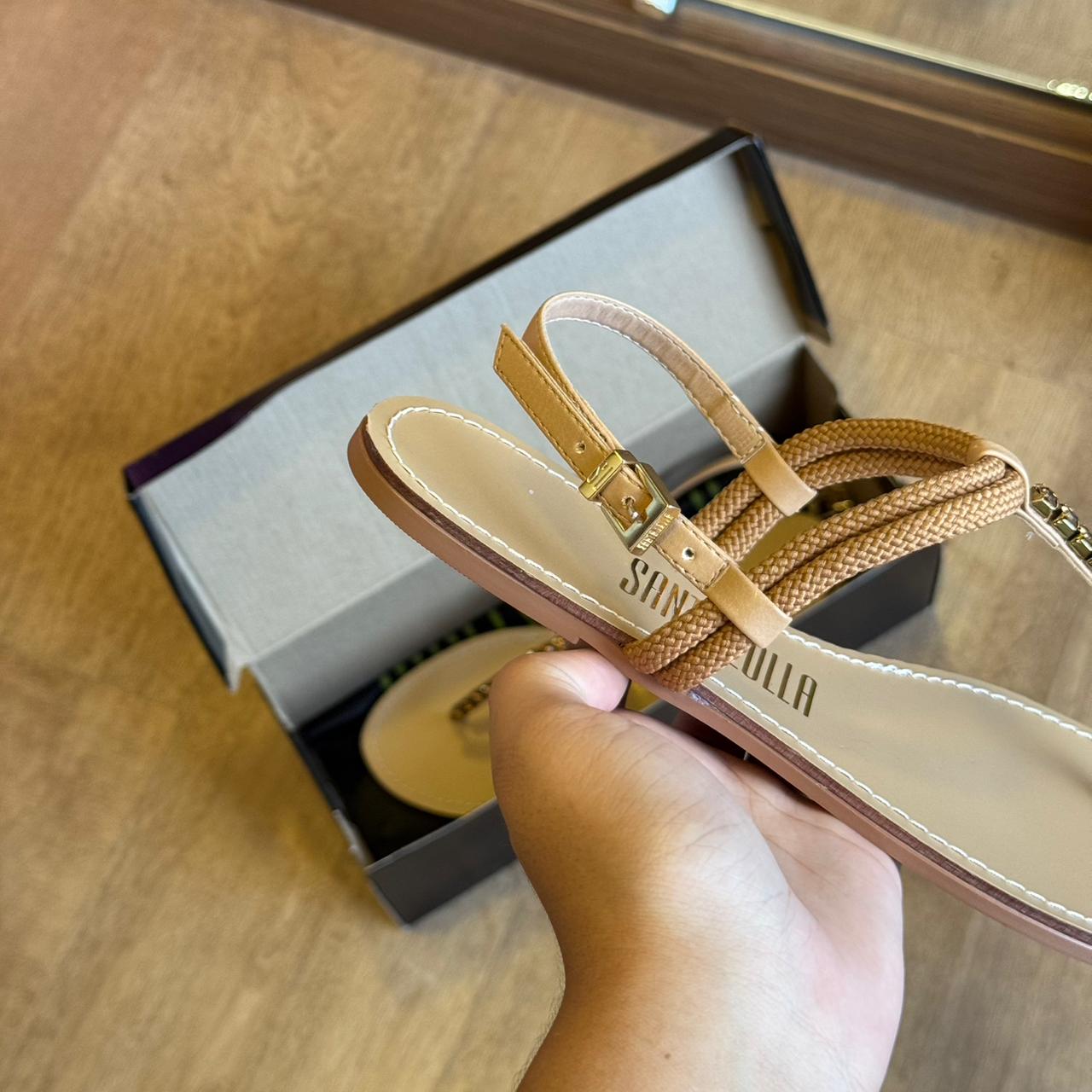 Rasteira Santa Lolla Salomé Cordão Pedraria 0550.4B03.02AE