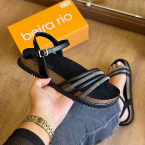 Sandália Beira Rio Tiras de Strass 8523.118