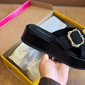 Sandália Moleca Detalhe Fino na Tira 5553.101 - Veludo