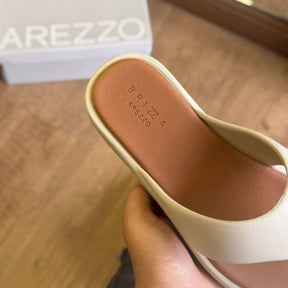 Sandália Arezzo Flatform Bicolor Tira Z191690001