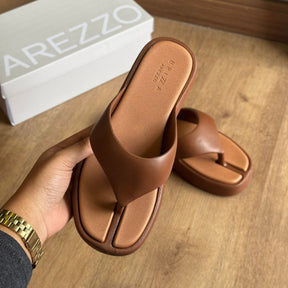 Sandália Arezzo Flatform Bicolor Tira Z191690001