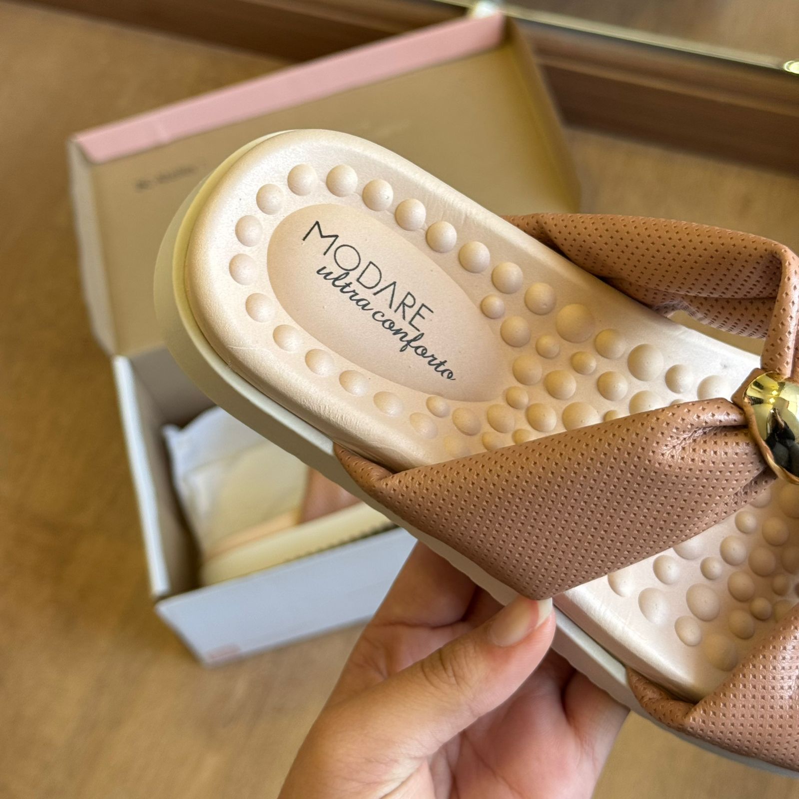 Sandália Modare Espelho Dourado 7178.122