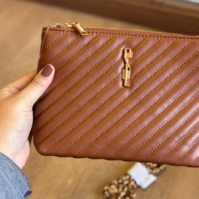 Bolsa Carteira Santa Lolla Matelassê Bege com Corrente 0470.547F