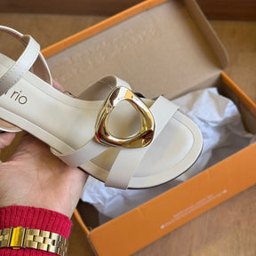 Sandália Rasteira Beira Rio Circulo Dourado nas Tiras 8367.872