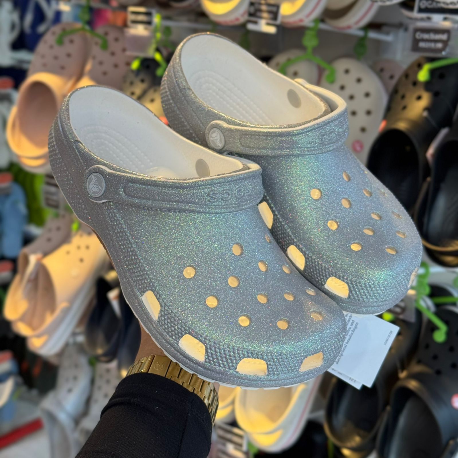 Crocs Classic Iridescent Glitter Clog