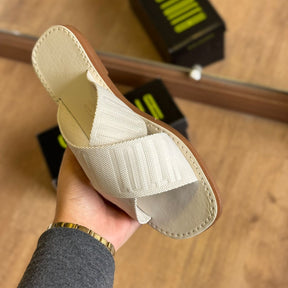 Rasteira Santa Lolla Bico Quadrado Tiras Cruzadas Gorgurão 0472.381B.01B2