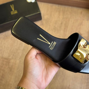 Sandália Vizzano Rasteira Detalhe Dourado 6553.100
