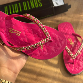 Sandália Santa Lolla Flip Flop Corrente Dourada 0106.0D67