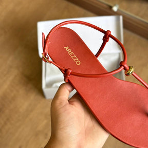 Sandália Arezzo Rasteira Slim Tiras Metal A032740144