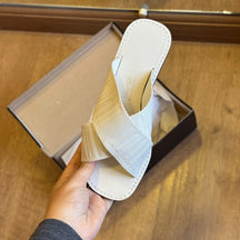 Rasteira Santa Lolla Bico Quadrado Tiras Cruzadas Gorgurão 0472.381B.01B2