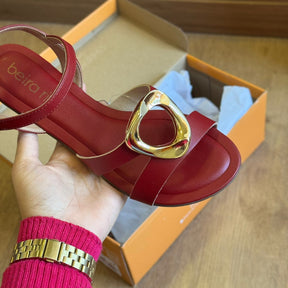 Sandália Rasteira Beira Rio Circulo Dourado nas Tiras 8367.872