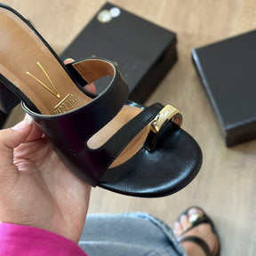 Salto Vizzano Bloco Detalhe Dourado no Dedo 6550.101