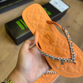 Sandália Santa Lolla Flip Flop Corrente Dourada 0106.0D67