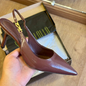 Scarpin Slingback Santa Lolla Verniz Salto Fino Médio 06D1.49EB.0202