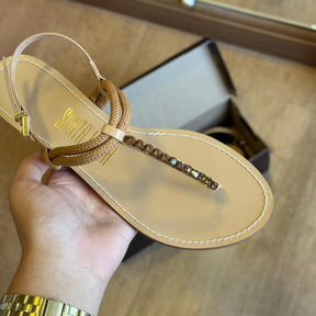 Rasteira Santa Lolla Salomé Cordão Pedraria 0550.4B03.02AE