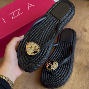 Rasteira Arezzo Detalhe Dourado Z191550006