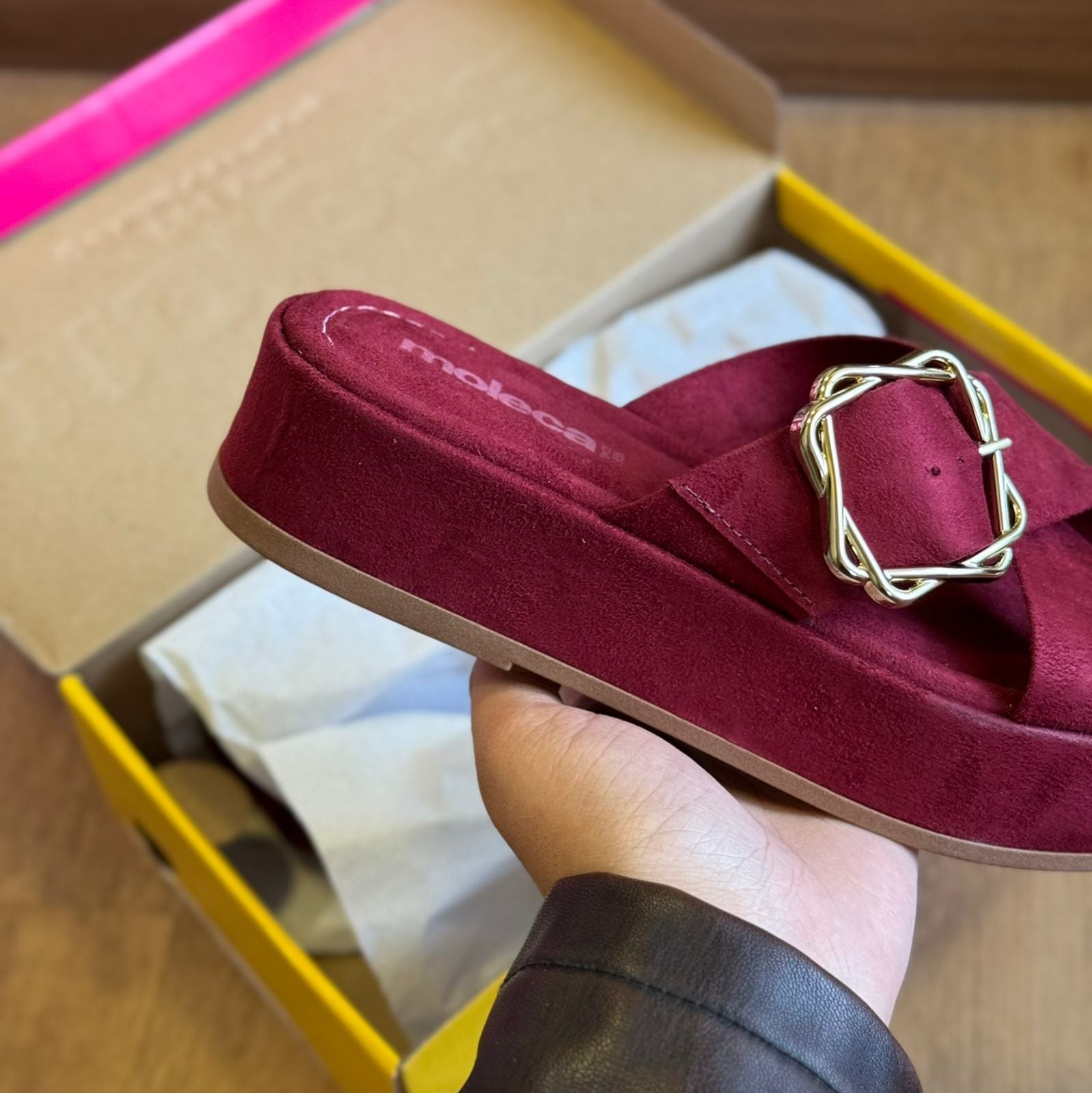 Sandália Moleca Detalhe Fino na Tira 5553.101 - Veludo