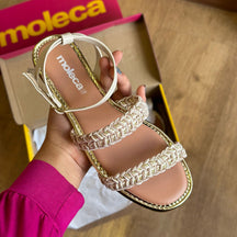 Sandália Rasteira Moleca Entrelaçada 5435.546