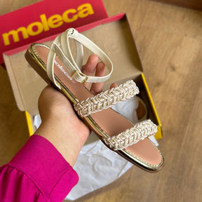 Sandália Rasteira Moleca Entrelaçada 5435.546