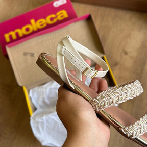 Sandália Rasteira Moleca Entrelaçada 5435.546