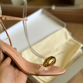 Sandália Arezzo Couro Salto Bloco Metal Silvia Braz A124630030