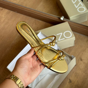 Rasteira Arezzo Bico Redondo Tiras Nós A044850666