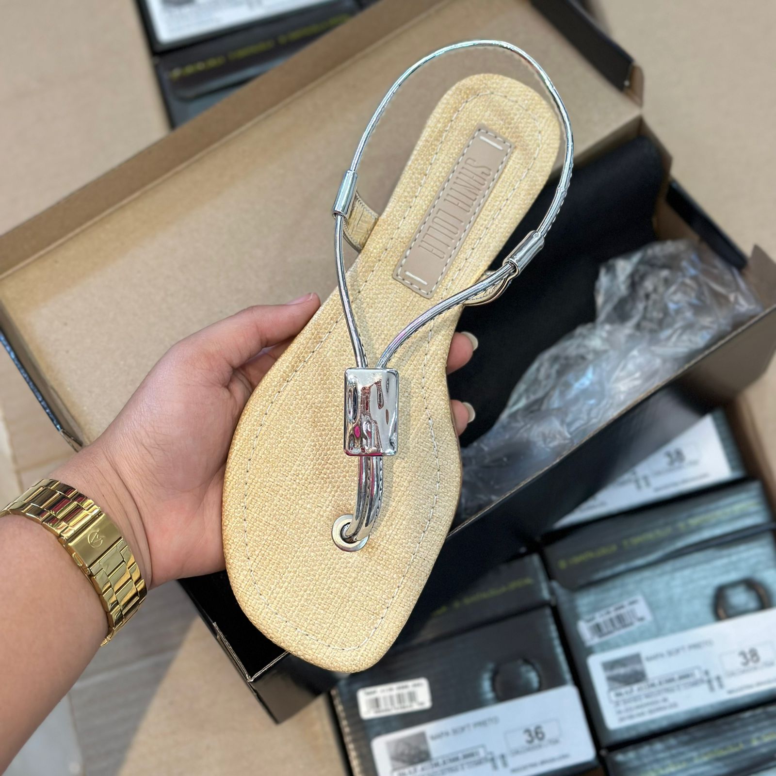 Rasteira Santa Lolla Specchio Bico Quadrado 01F7.2EF4.0007