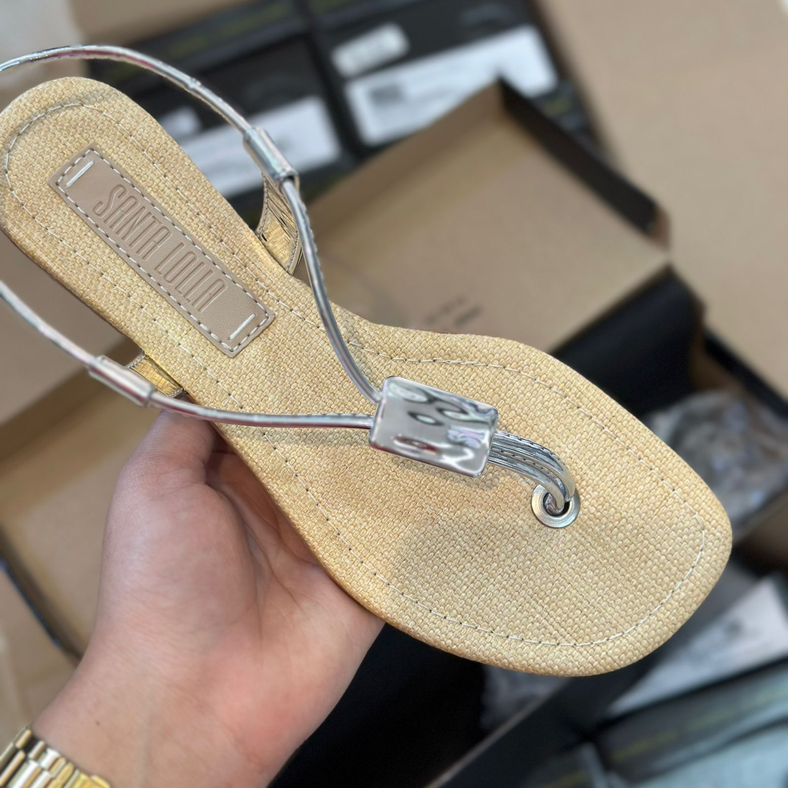 Rasteira Santa Lolla Specchio Bico Quadrado 01F7.2EF4.0007