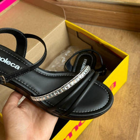 Sandália Tamanco Moleca Tira Brilhosa Anabela 5512.106