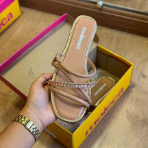 Sandália Moleca Metalizada Tiras Brilhosas 5435.547