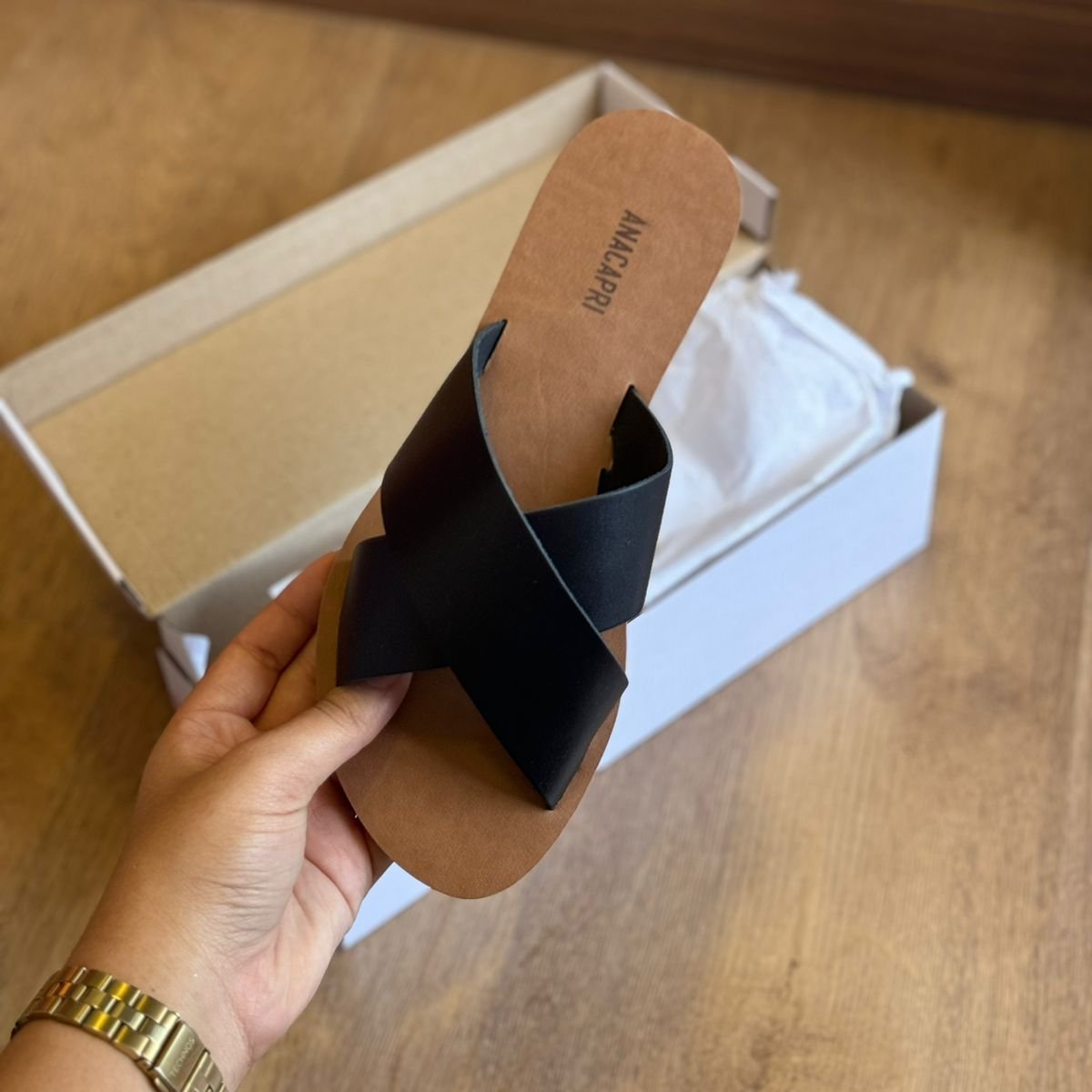 Rasteira Ana Capri Tiras Cruzadas C300140004