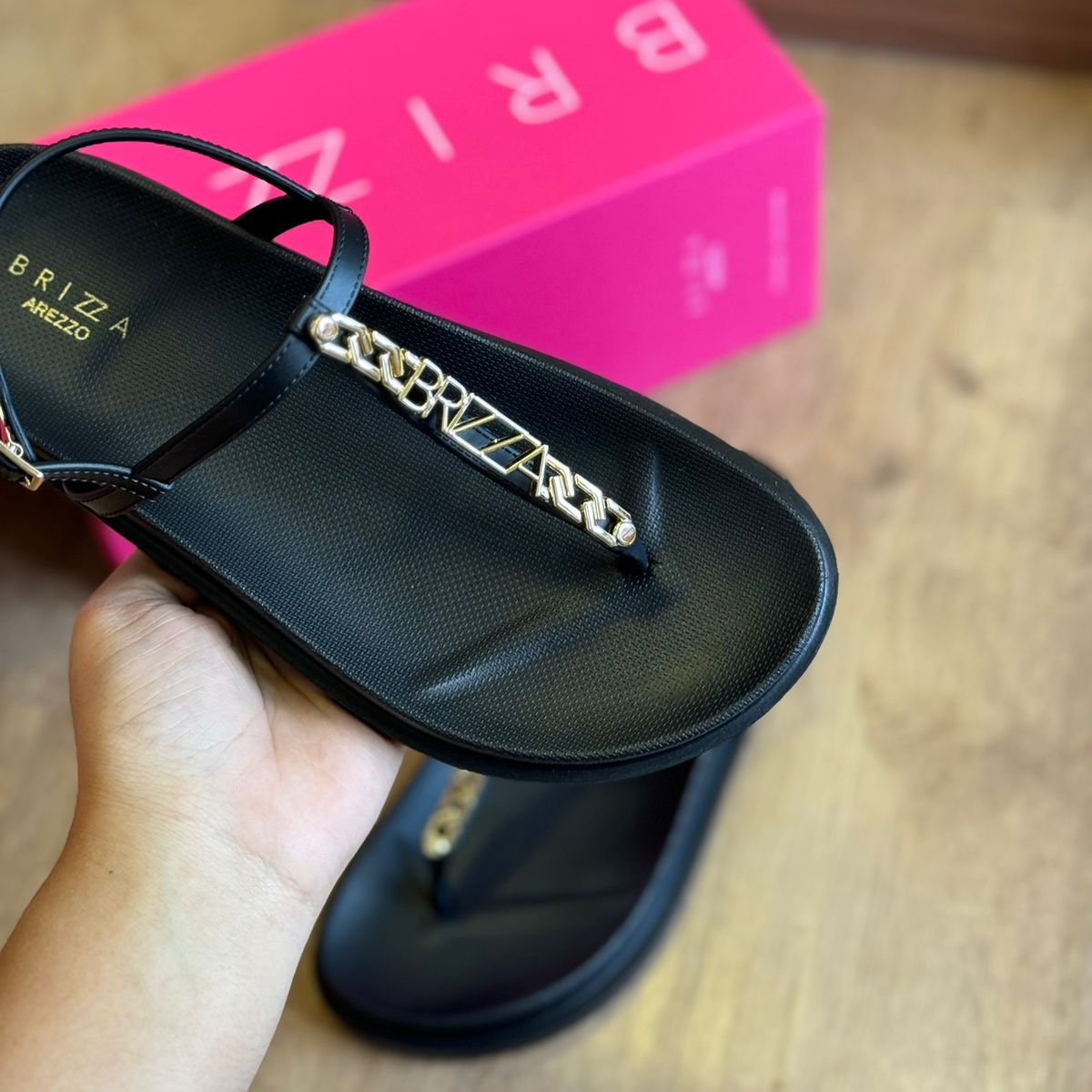 Sandália Rasteira Arezzo Slim Strass Lara Z191140022