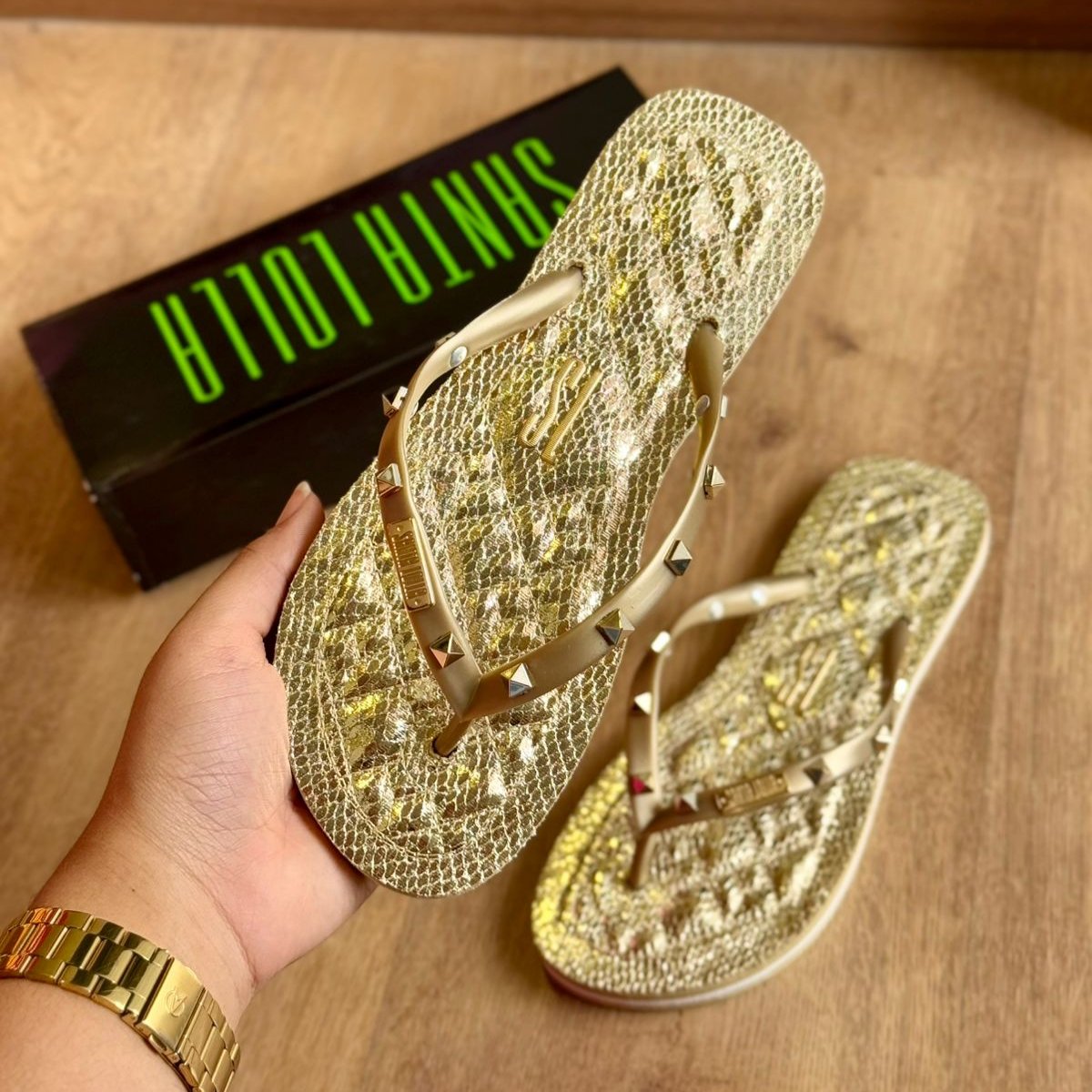 Chinelo Santa Lolla Flip Flop Metalizada 0106.29D5.014F