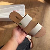 Sandália Ana Capri Rasteira Tira Dupla Couro C300140415