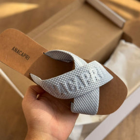 Sandália Ana Capri Salto Rasteiro Tecido C30244008