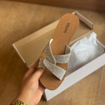 Rasteira Ana Capri Tira Entrelaçada Glitter C300140231