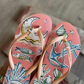 Havaianas Slim Super Fresh + Pin Tartaruga e Estrela do Mar