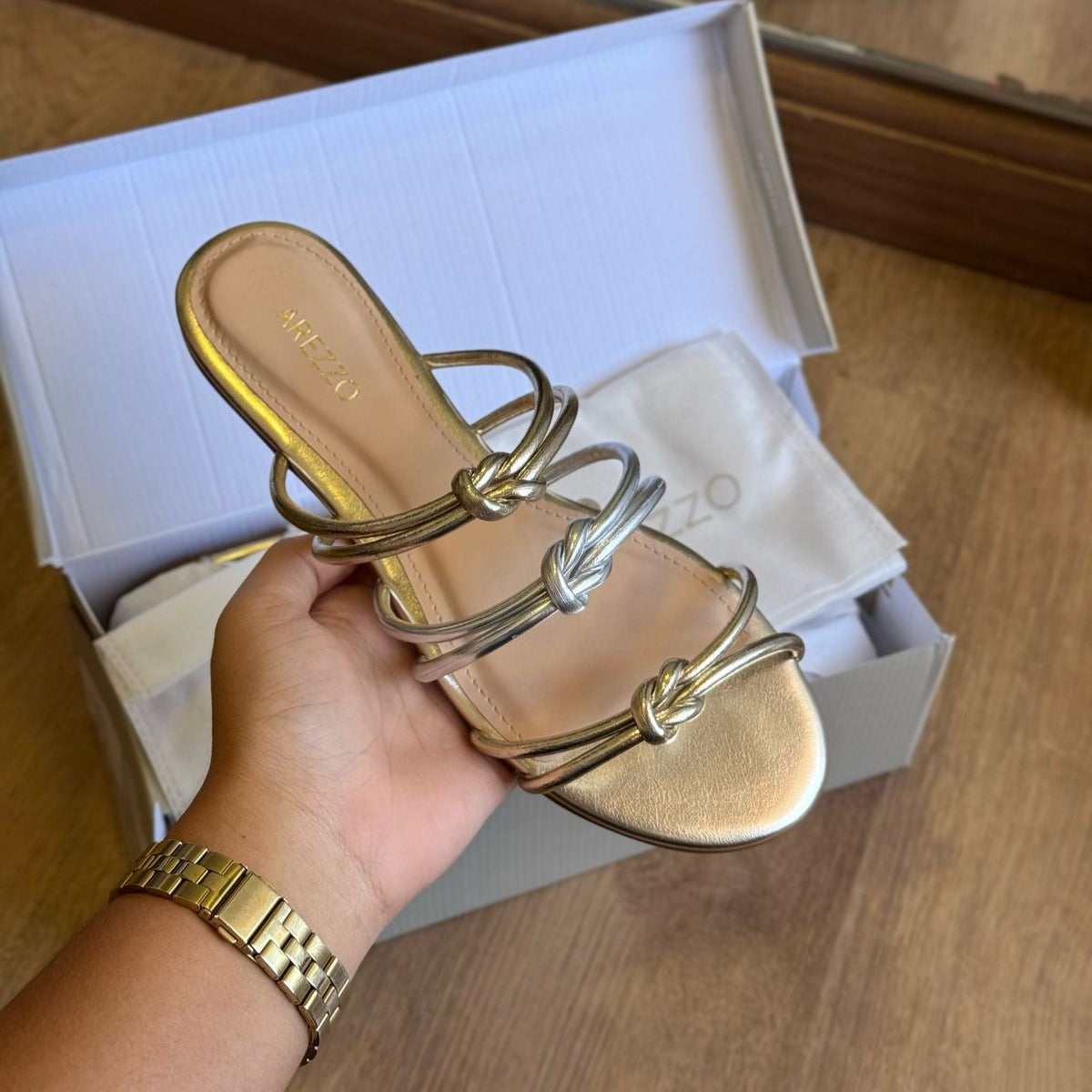 Rasteira Arezzo Tiras Duplas Nós A044854169