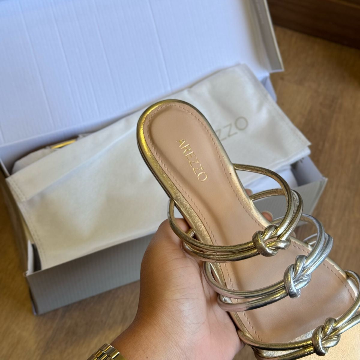 Rasteira Arezzo Tiras Duplas Nós A044854169