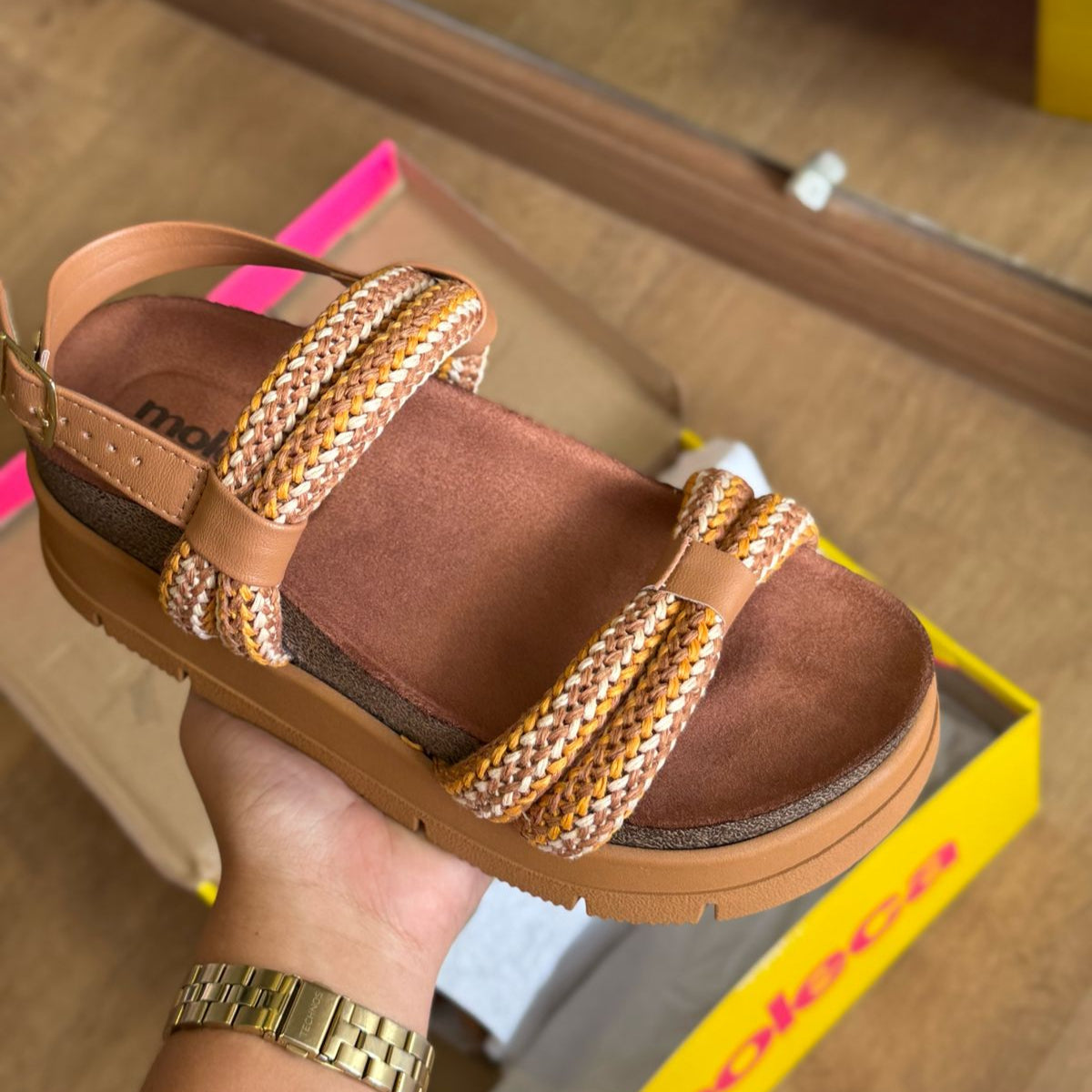 Sandália Moleca Tiras Grossas Flatform 5513.107