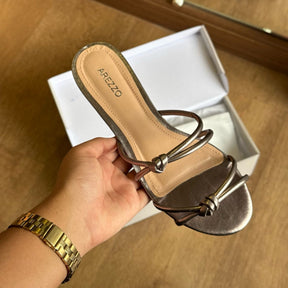 Rasteira Arezzo Bico Redondo Tiras Nós A044850666