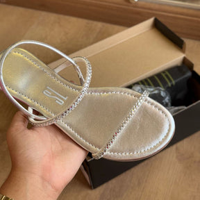 Sandália Santa Lolla Rasteira Metalizada 06AF.411E