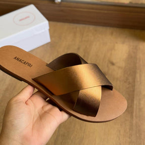 Rasteira Ana Capri Tiras Cruzadas C300140004